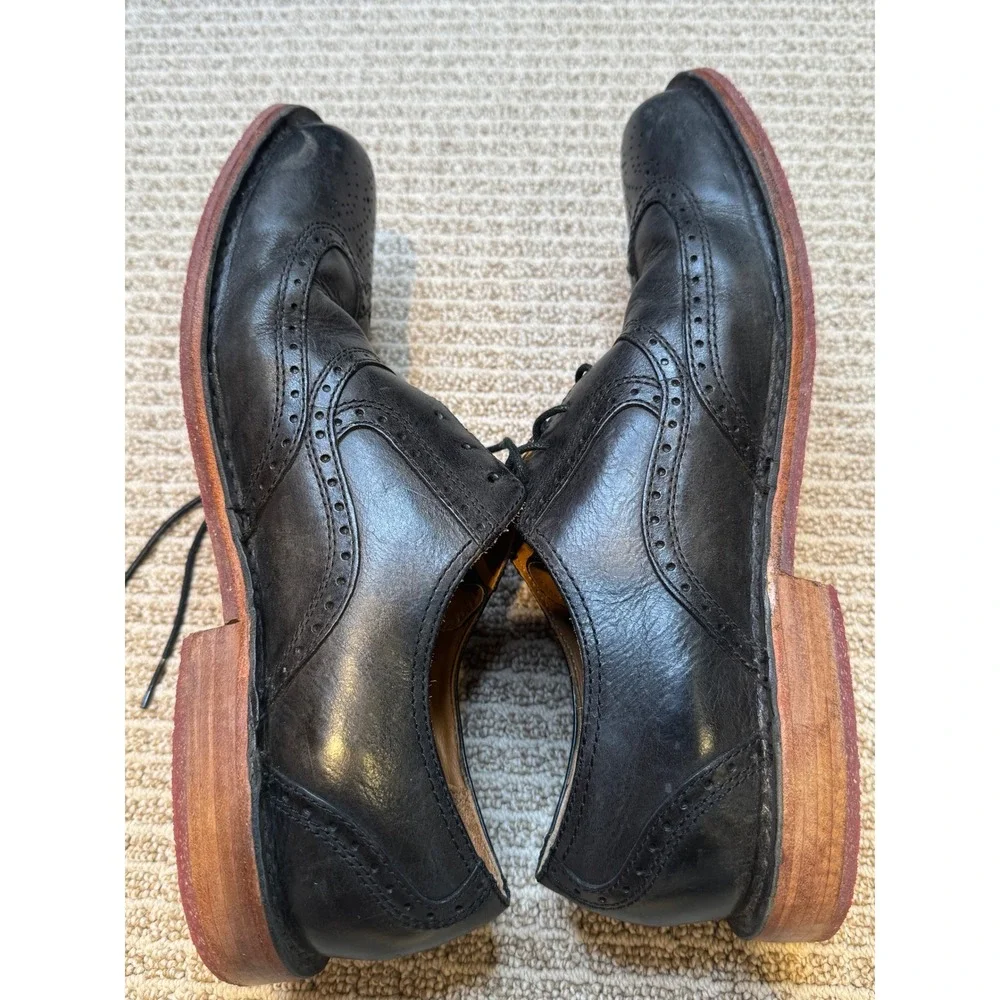 Sebago Brattle II Smooth Black Leather Wingtip Oxford Mens Shoes Size 10D